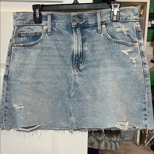 GAP Light Blue Distressed Denim Skirt